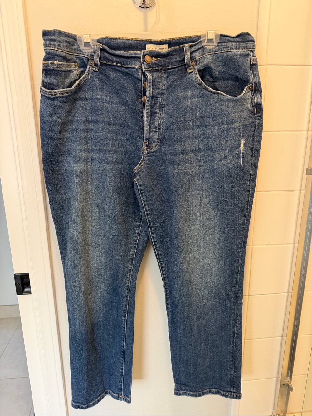 Oliver Logan Ludlow medium rise button fly straight-leg jeans